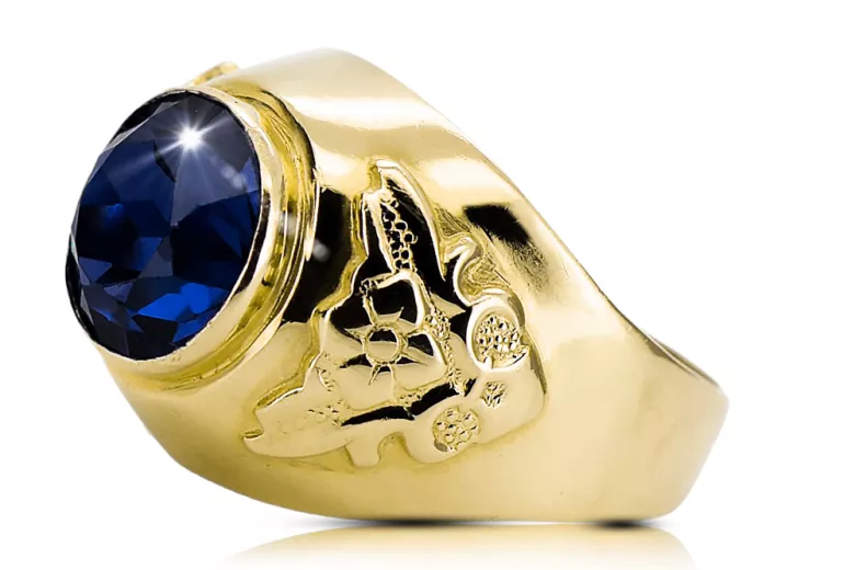 14 Karat Gelbgold Saphir Ring Vintage Schmuck vrc078y